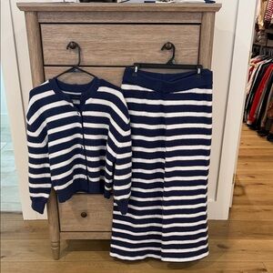 Daily Drills Striped Cardigan and Pants Set